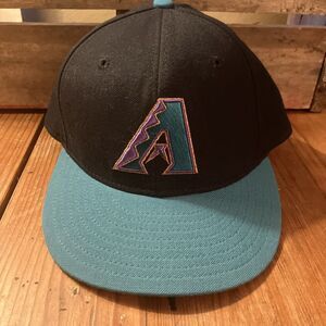 Vintage Arizona Diamondbacks Hat Fitted Mens 7 1/4 Black Teal Wool New Era USA
